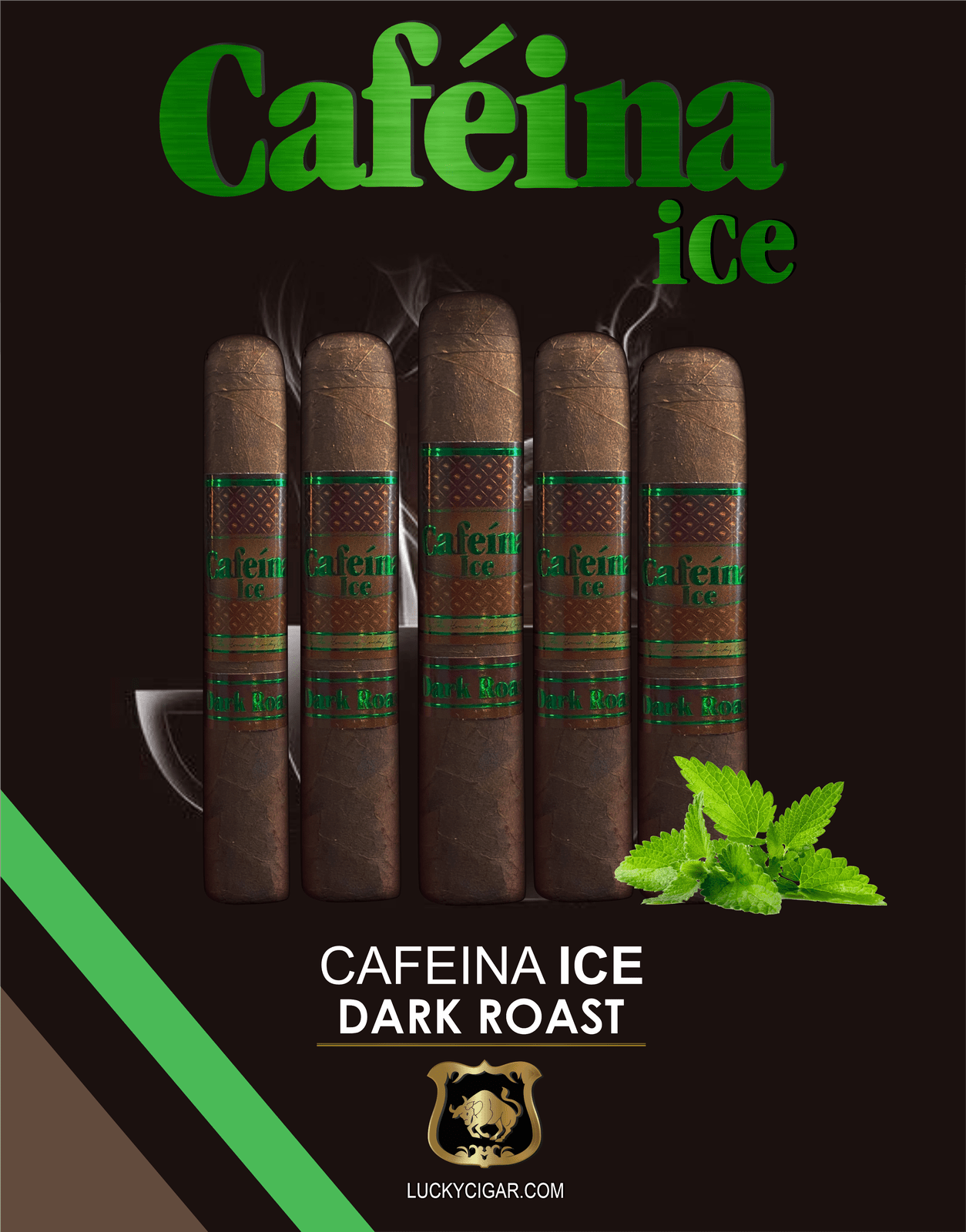 Infused Cigars: Cafeina Ice Dark Roast 6x52 Toro Cigar Set of 5