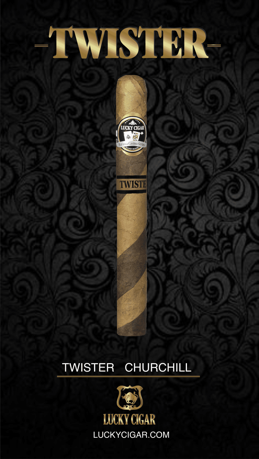 Barber Pole Cigars, Twister by Lucky Cigar: Churchill 7x48 Single Cigar
