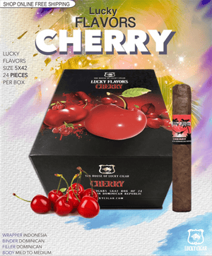 Flavored Cigars: Lucky Flavors Cherry 5x42 Box of 24 Cigars