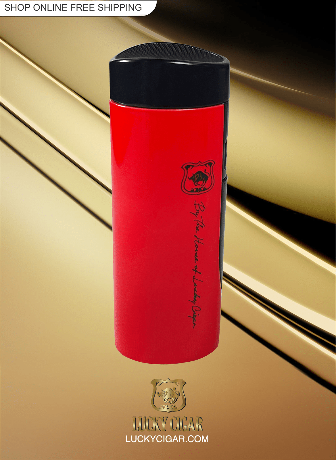 Cigar Lifestyle Accessories: Torch Lighter in Red/Black