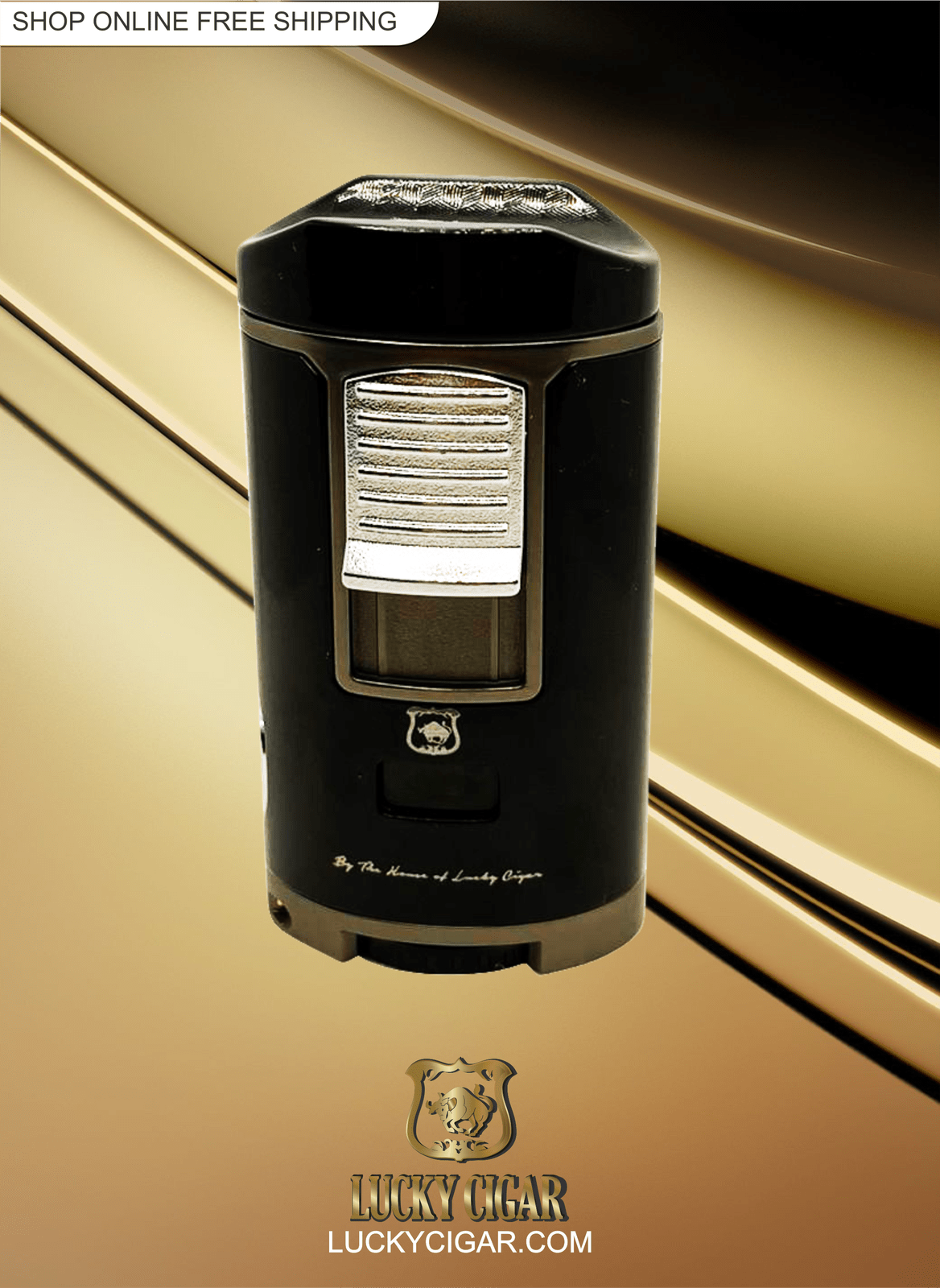 Cigar Lifestyle Accessories: Torch Lighter in Silver/Black