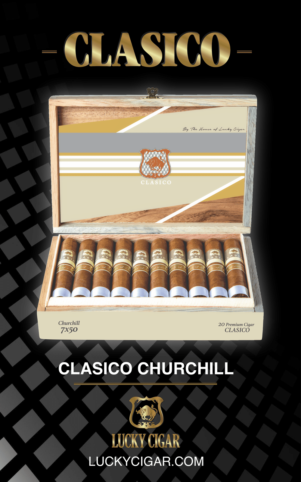 Classic Cigars - Classico by Lucky Cigar: Churchill 7x48 Box of 20