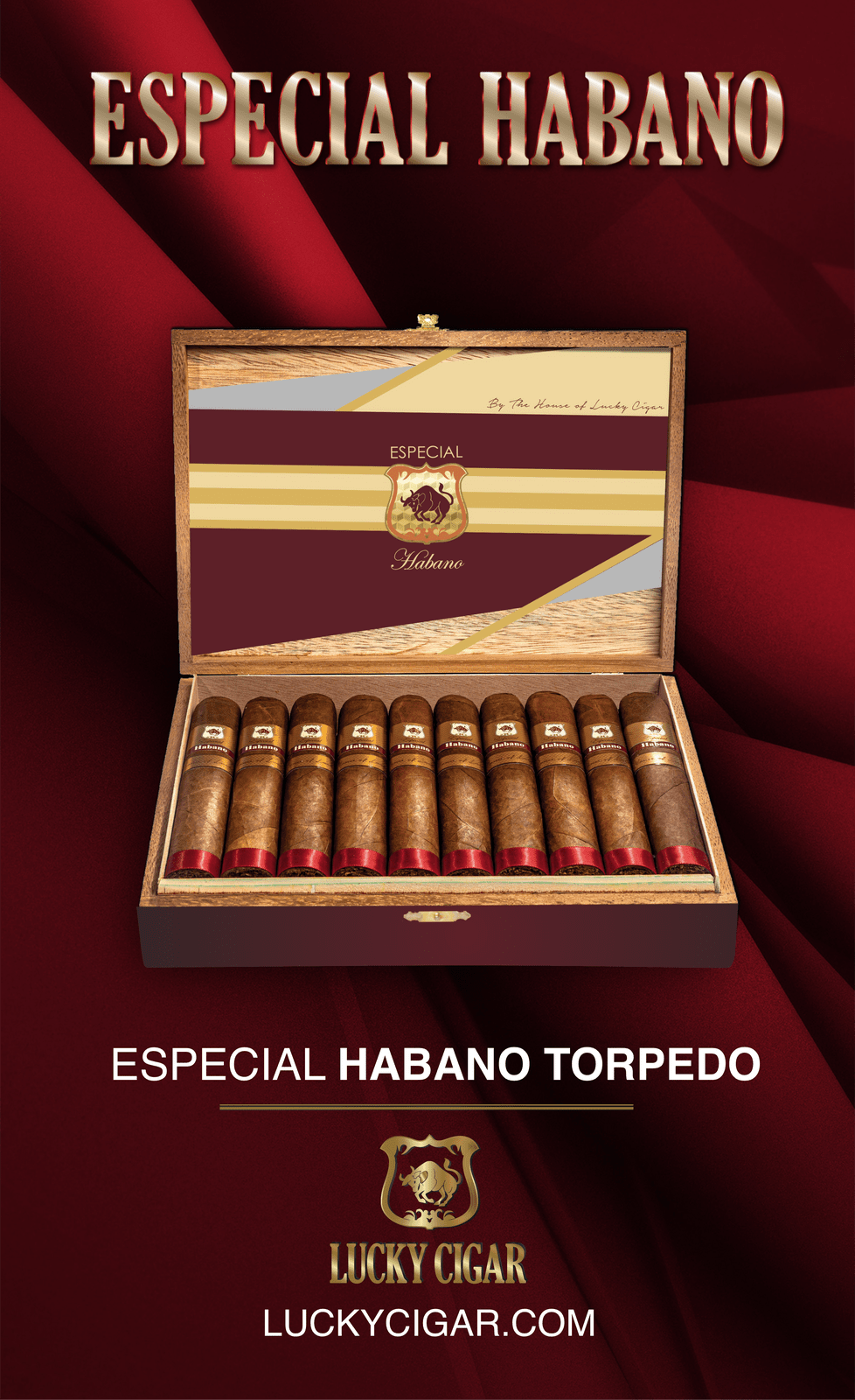 Habano Cigars: Especial Habano by Lucky Cigar: Torpedo 6x52 Box of 20