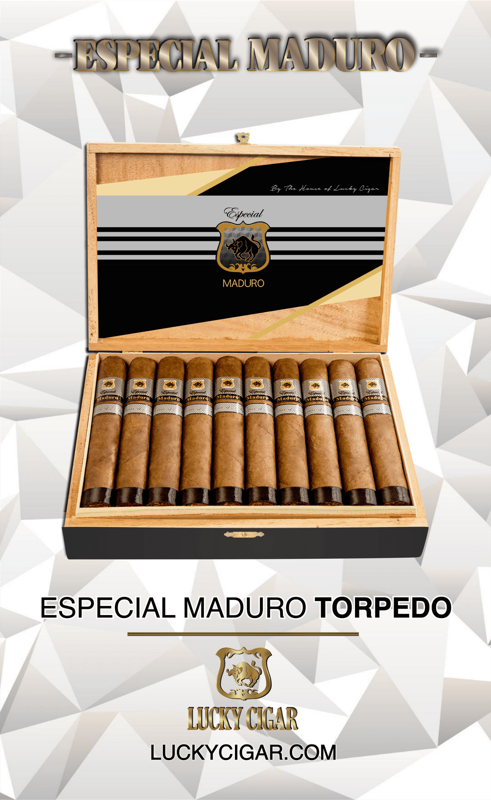Maduro Cigars: Especial Maduro by Lucky Cigar: Torpedo 6x52 Box of 20