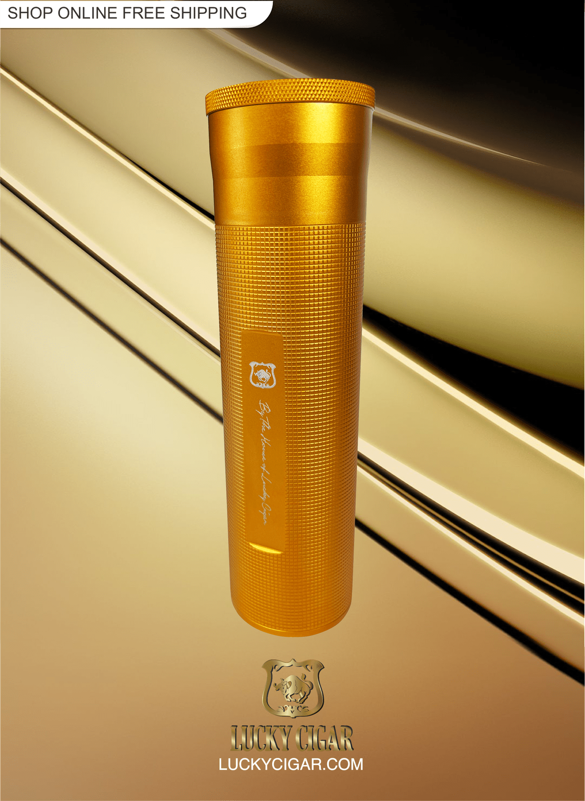 Cigar Lifestyle Accessories: Lucky Cigar Gold Humidor
