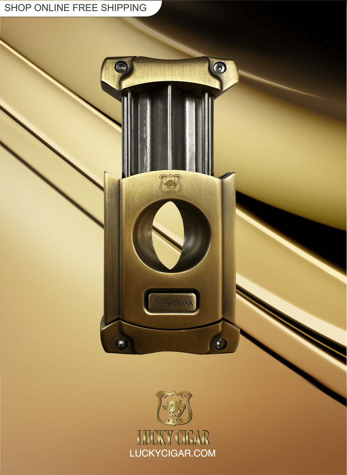 Cigar Lifestyle Accessories: Cigar V Cutter in Gold
