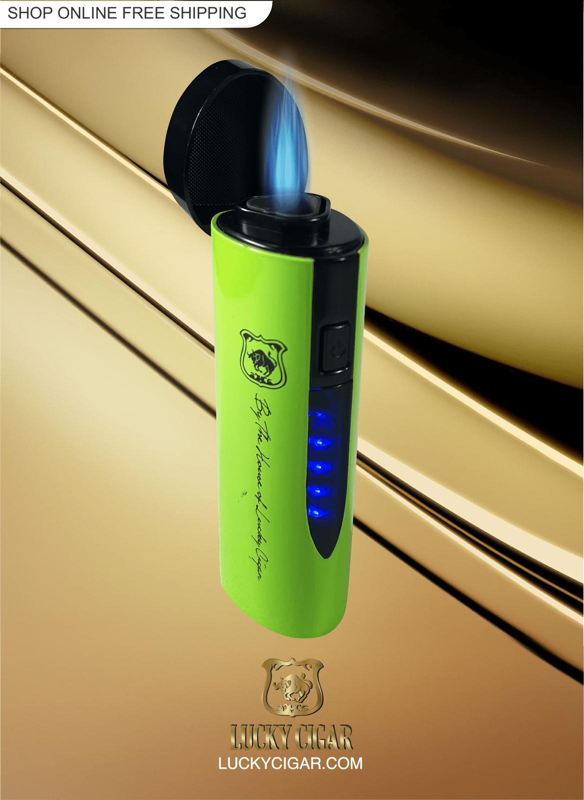 Cigar Lifestyle Accessories: Torch Lighter in Neon Green