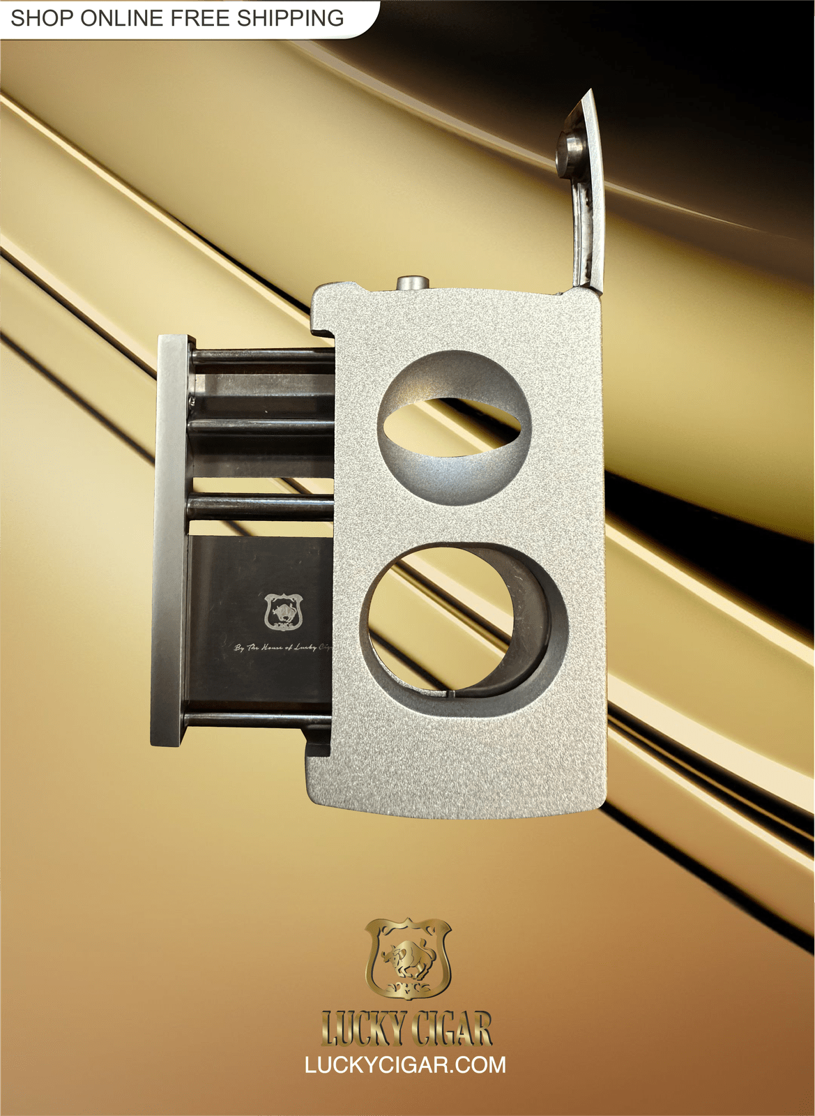 Cigar Lifestyle Accessories: Cigar V and Standard Cutter in Silver