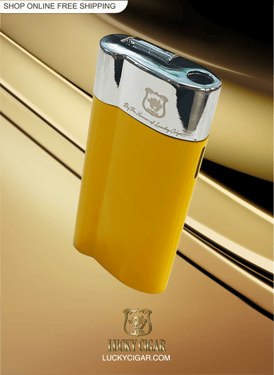 Cigar Lifestyle Accessories: Torch Lighter in Yellow/Silver