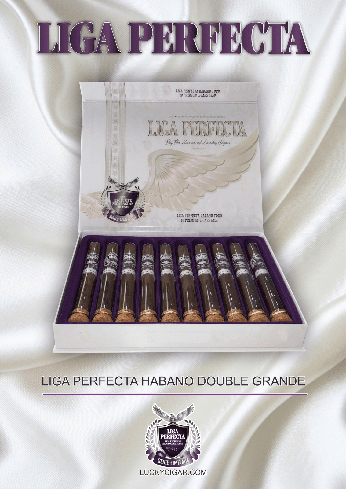 Infused Cigars: Liga Perfecta Habano Double Grande 7x50 Box of 10 Tubes