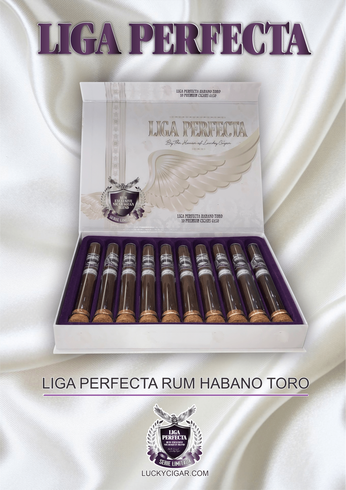 Infused Cigars: Liga Perfecta Rum Habano Toro 6x50 Box of 10 Tubes