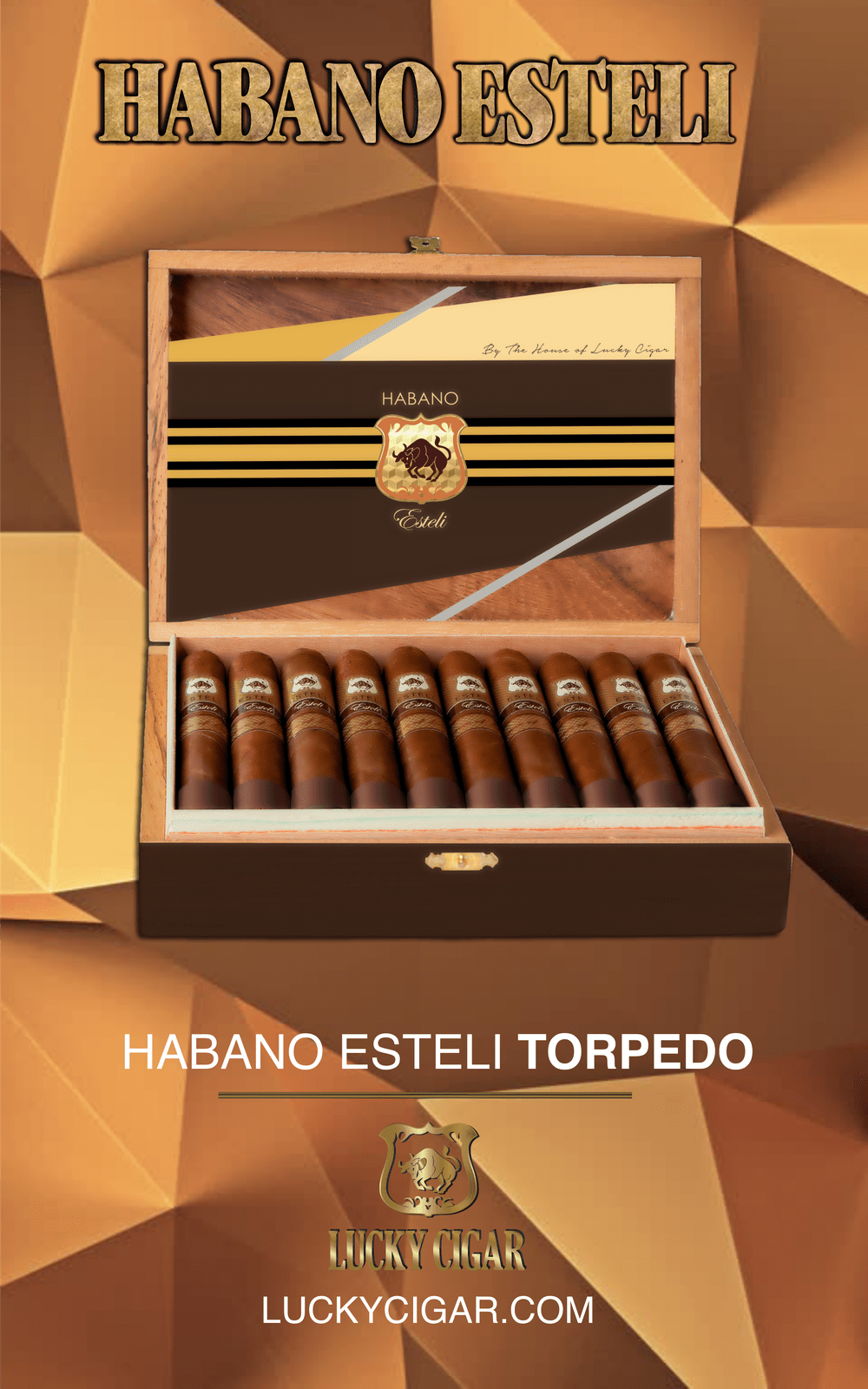 Habano Cigars: Habano Esteli by Lucky Cigar: Torpedo 6x52 Box of 20 