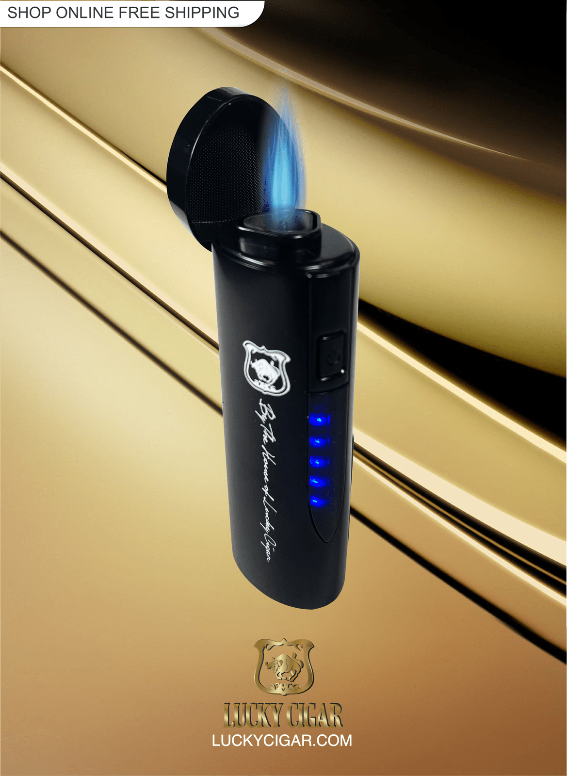 Cigar Lifestyle Accessories: Torch Lighter with Punch in Black