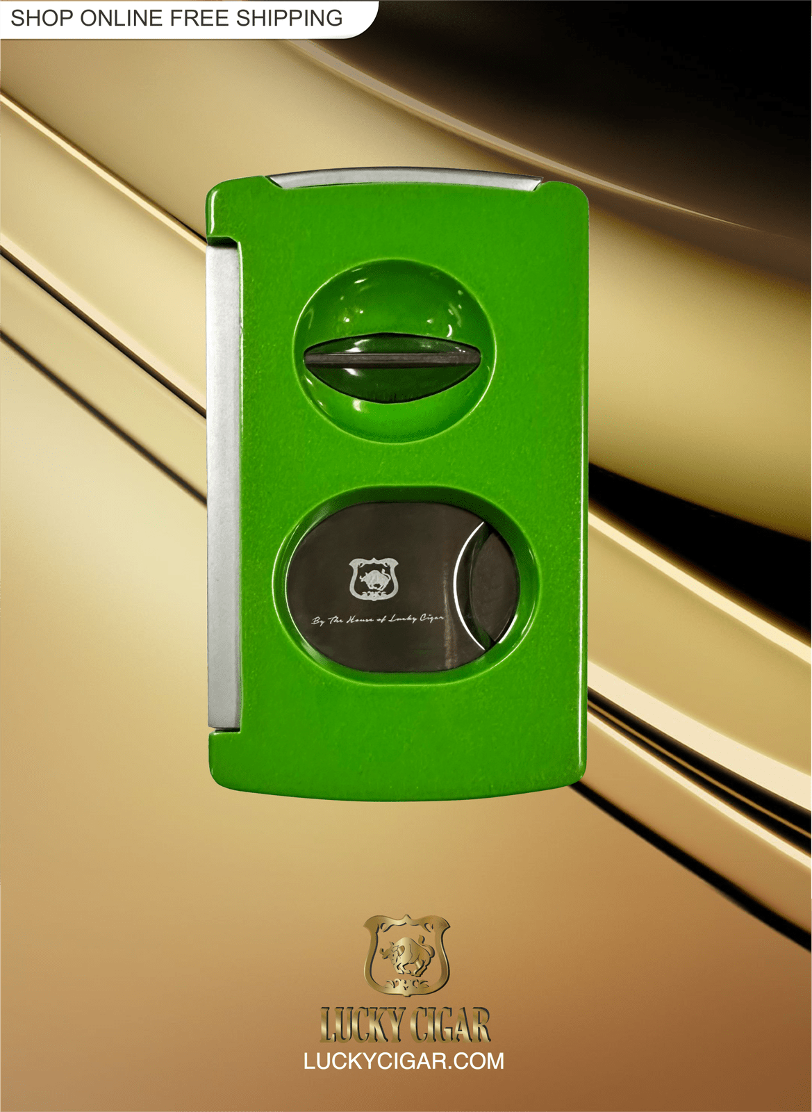 Cigar Lifestyle Accessories: Cigar V, Standard, Punch Cutter in Green