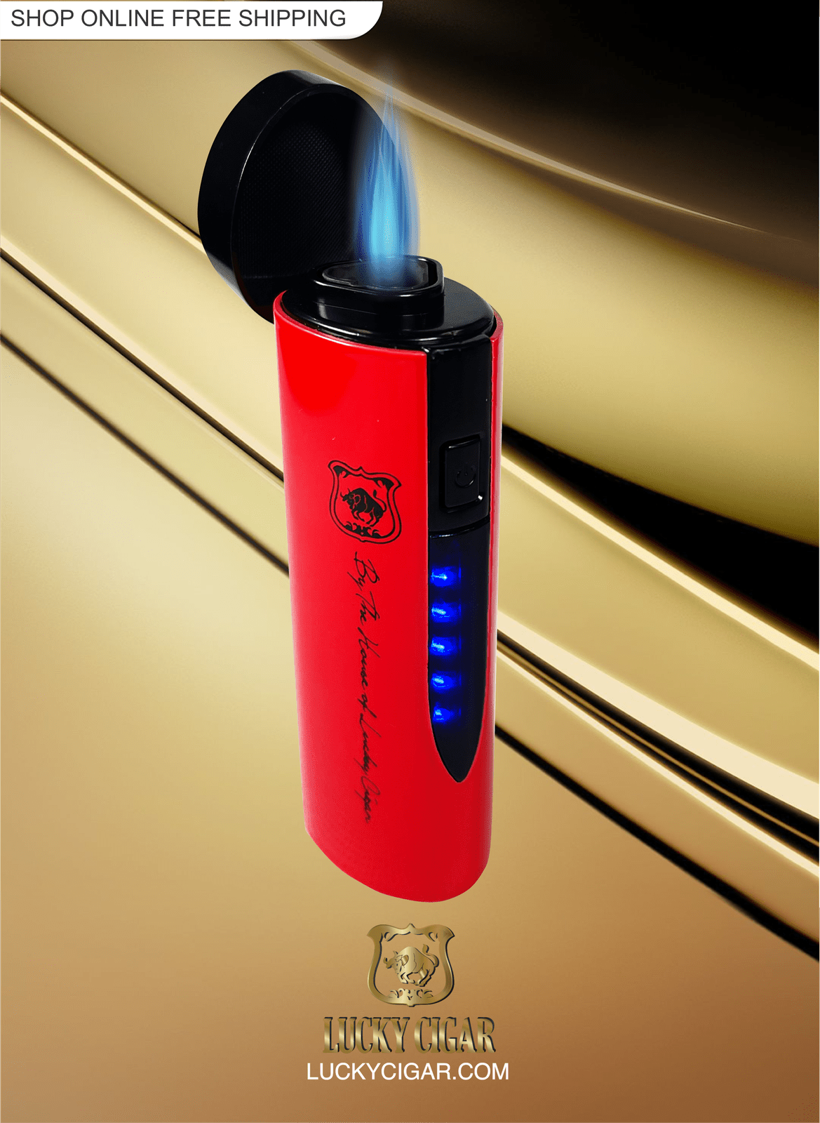 Cigar Lifestyle Accessories: Torch Lighter in Red/Black