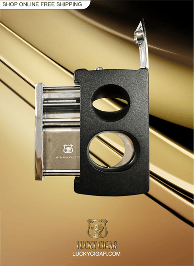 Cigar Lifestyle Accessories: Cigar V and Standard Cutter in Black
