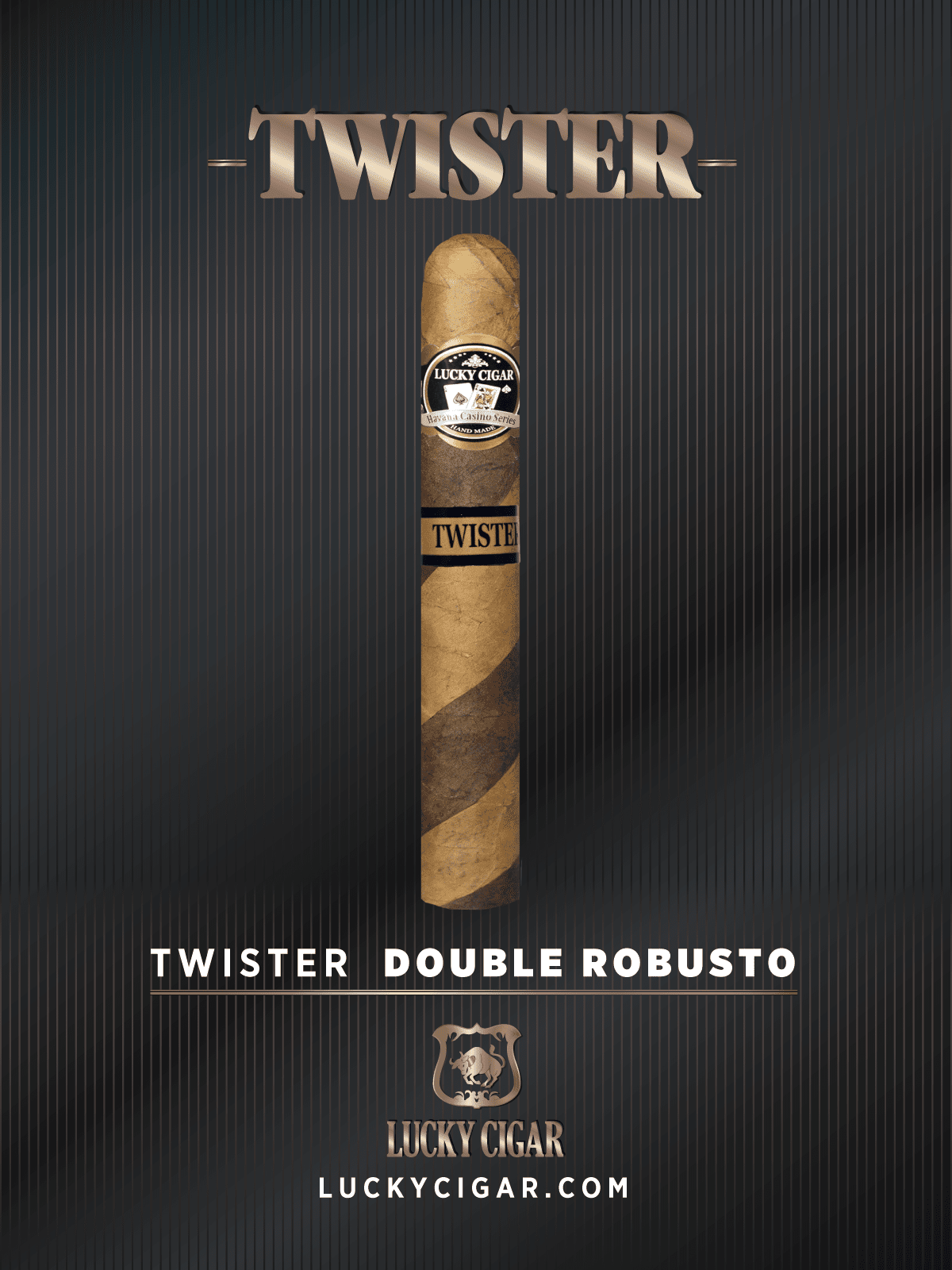 Barber Pole Cigars, Twister by Lucky Cigar: Double Robusto 5x54 Box of 20 Cigars