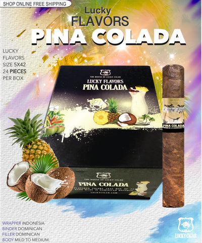 Flavored Cigars: Lucky Flavors Pina Colada 5x42 Box of 24 Cigars