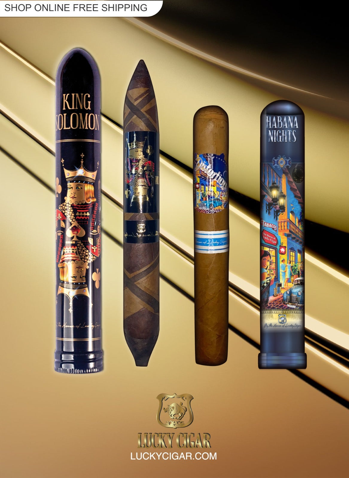 Lucky Cigar Sampler Sets: Set of 2 Cigars, King Solomon, Habana Nights