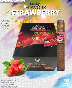 Flavored Cigars: Lucky Flavors Strawberry 5x42 Box of 24 Cigars