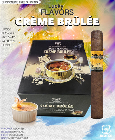 Flavored Cigars: Lucky Flavors Creme Brulee 5x42 Box of 24 Cigars