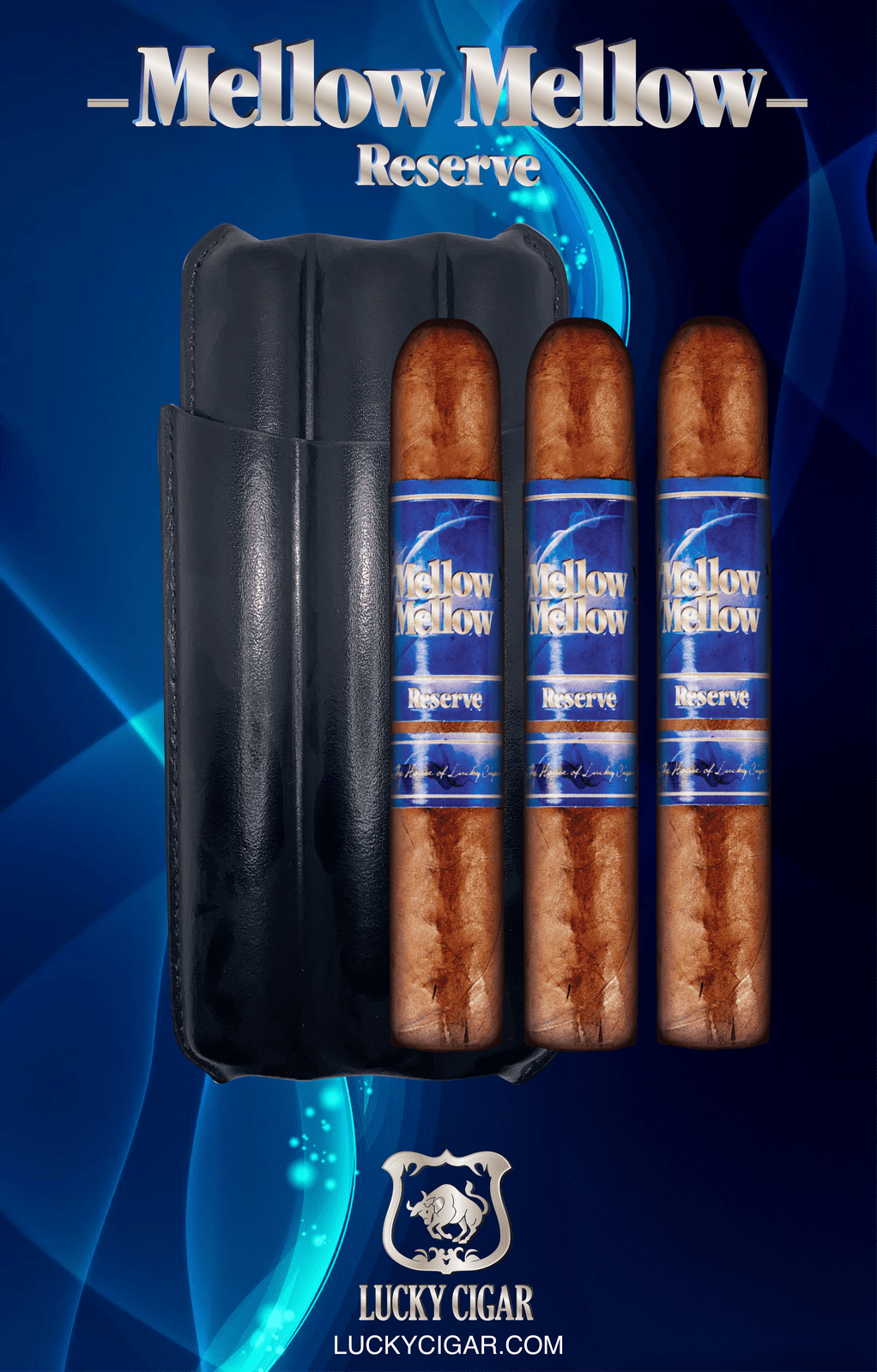 Infused Cigars: Mellow Mellow Reserve 5x54 Cigar Set of 3 with Travel Case