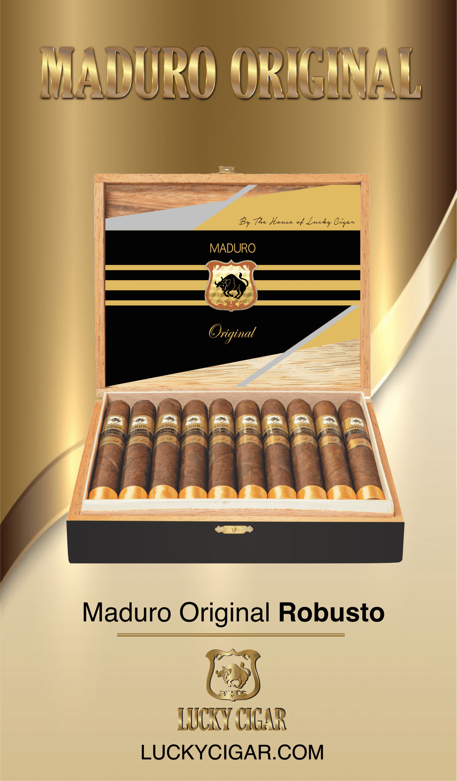 Maduro Cigars: Maduro Original by Lucky Cigar: Robusto 5x50 Box of 20