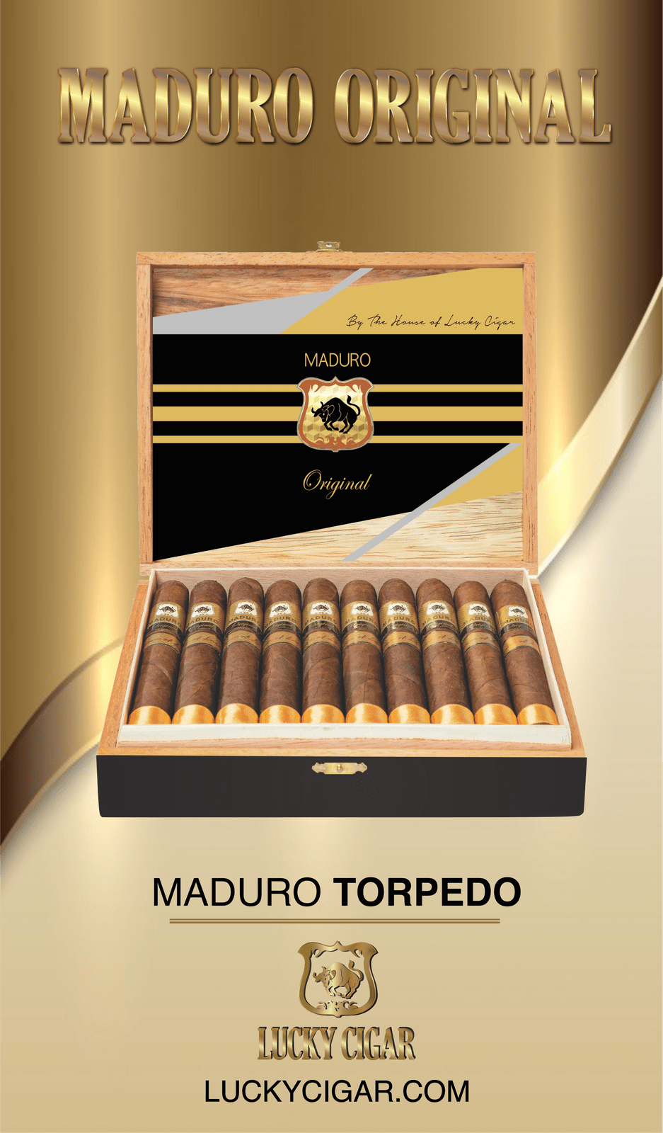Maduro Cigars: Maduro Original by Lucky Cigar: Torpedo 6x52 Box of 20