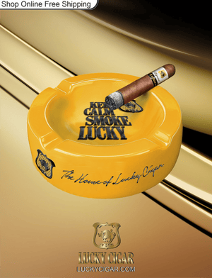 Lucky Cigar Accessories: Lucky Ashtray Yellow