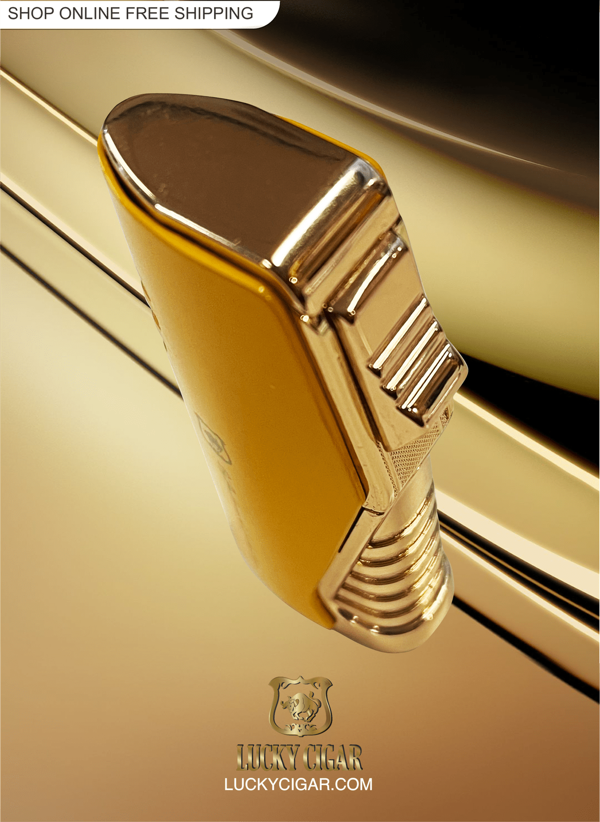 Cigar Lifestyle Accessories: Torch Lighter in Yellow/Gold
