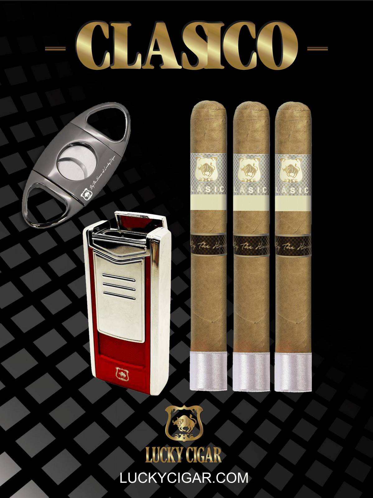 Classic Cigars - Classico by Lucky Cigar: Set of 3 Cigars, 3 Toro with Cutter, Torch
