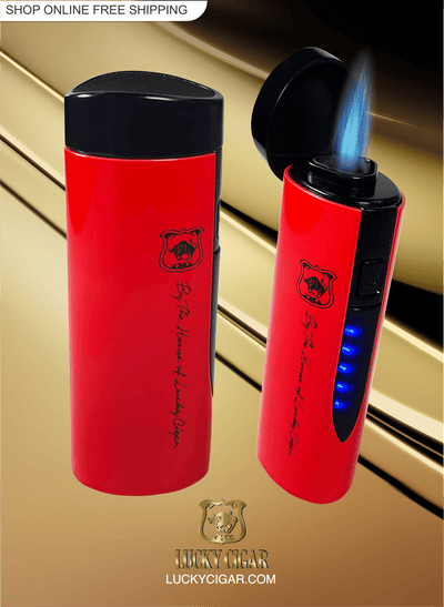 Cigar Lifestyle Accessories: Torch Lighter in Red/Black