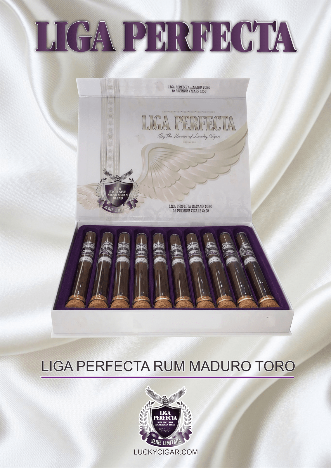 Infused Cigars: Liga Perfecta Rum Maduro Toro 6x50 Box of 10