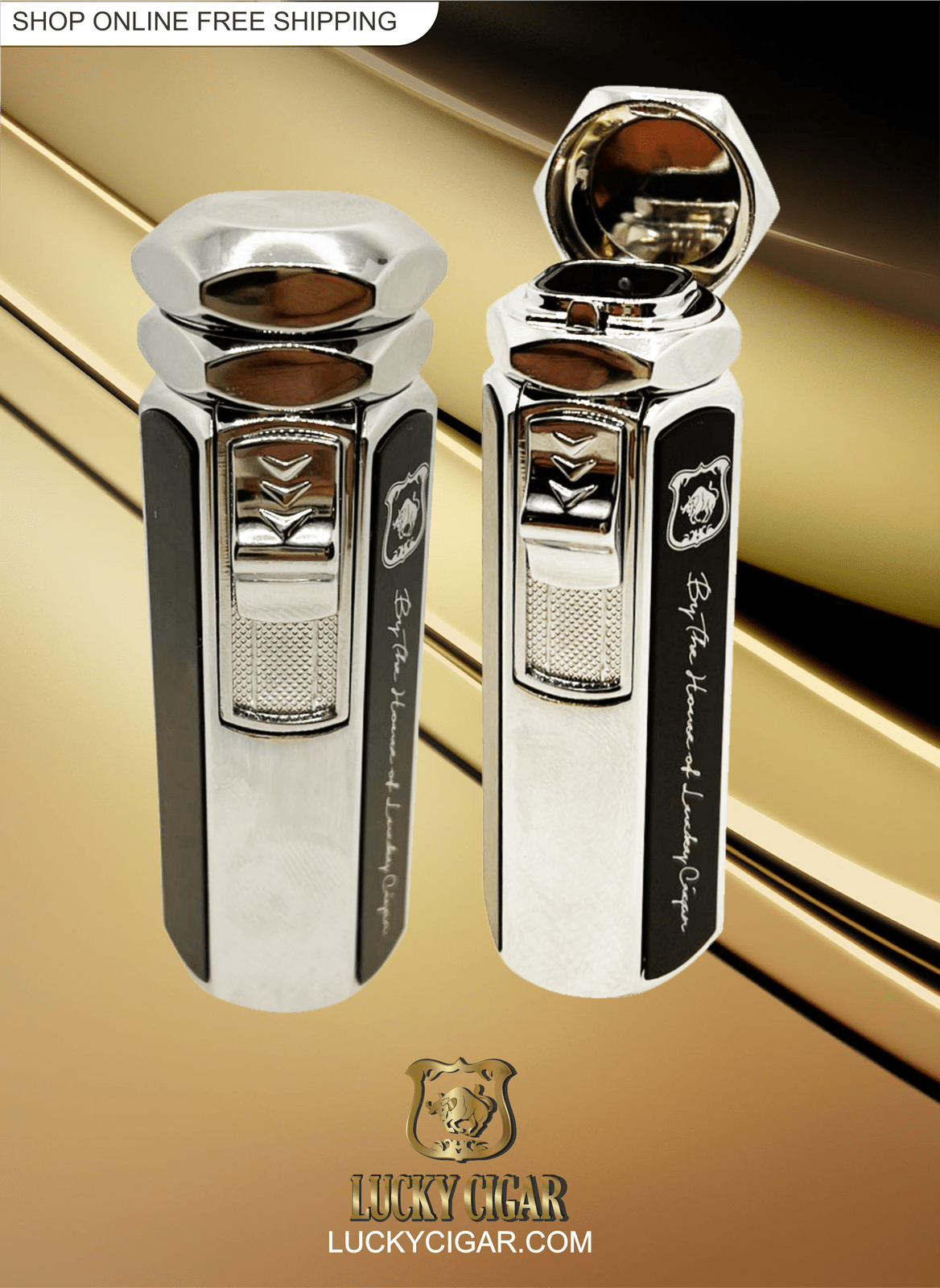 Cigar Lifestyle Accessories: Torch Lighter in Chrome