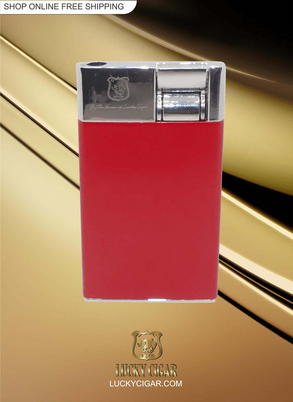 Cigar Lifestyle Accessories: Torch Lighter in Slim Style in Red