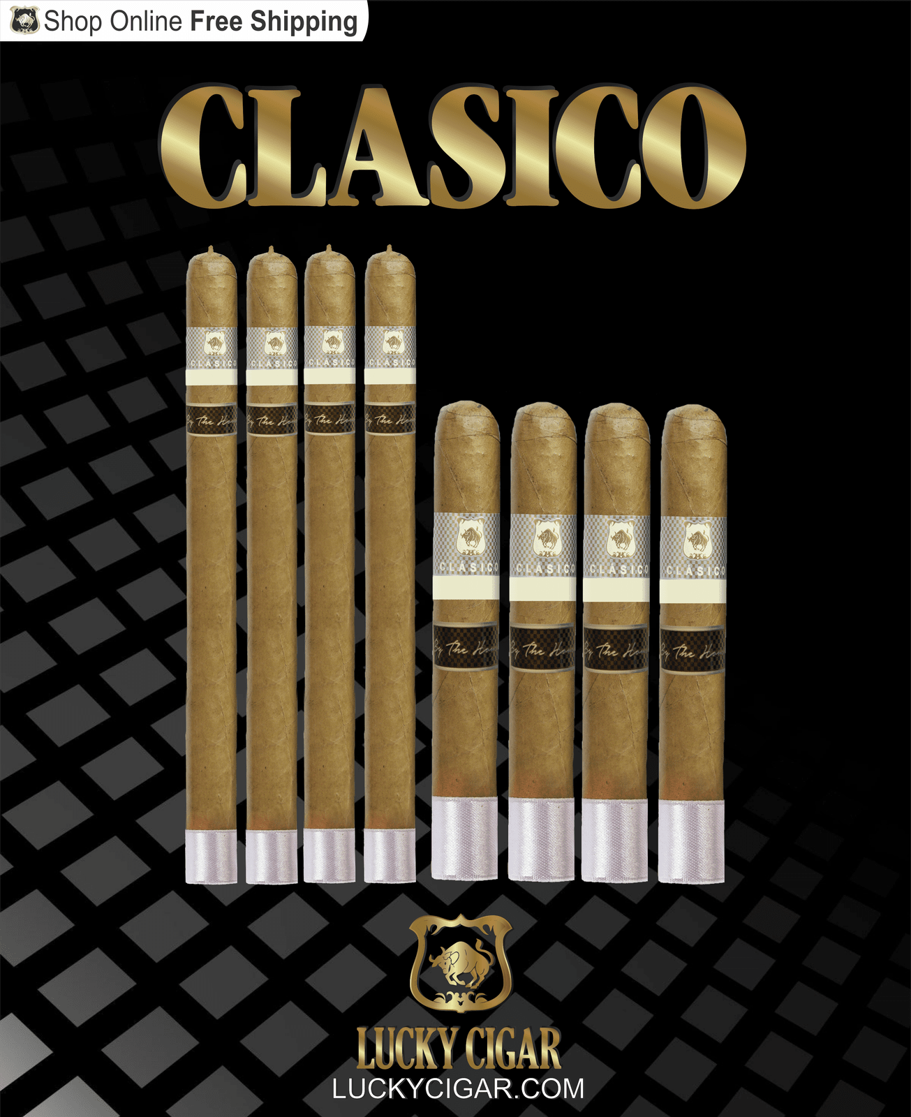 Lucky Cigar Sampler Sets: Set of 8 Classico Lancero and Toro Cigars