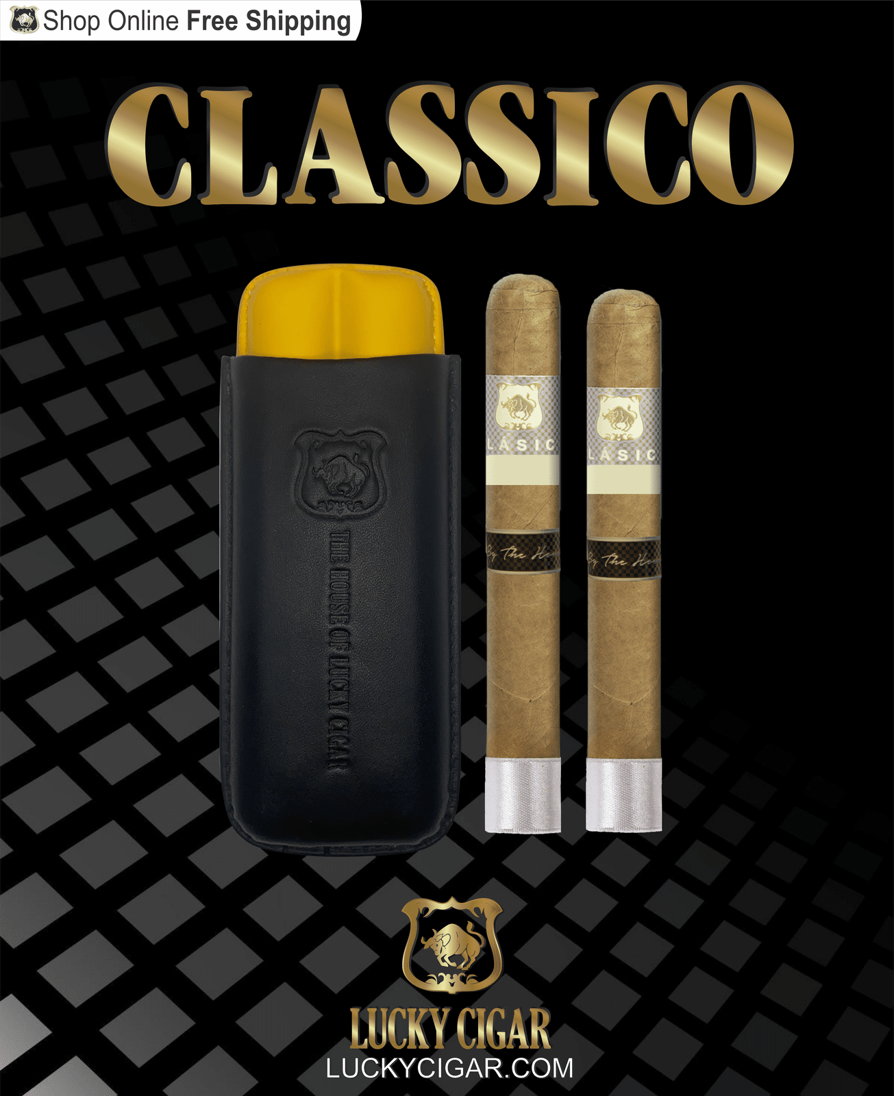Lucky Cigar Sampler Sets: Set of 2 Cigars with Travel Humidor Case