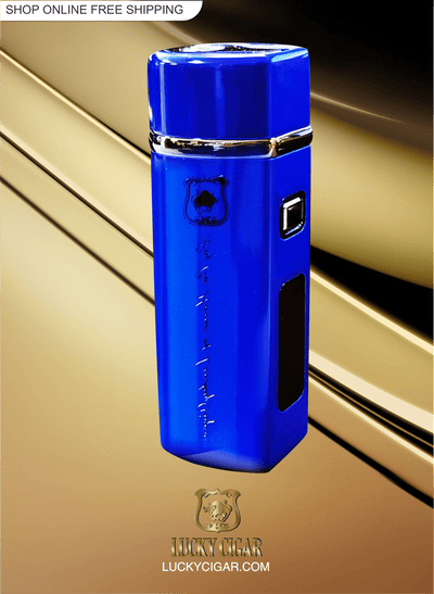 Cigar Lifestyle Accessories: Torch Lighter with Punch in Blue