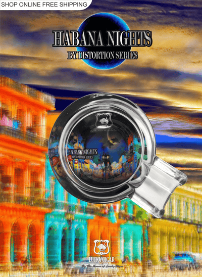 Limited Edition: Habana Nights Accessories by Lucky Cigar  Habana Nights Crystal Glass Ashtray