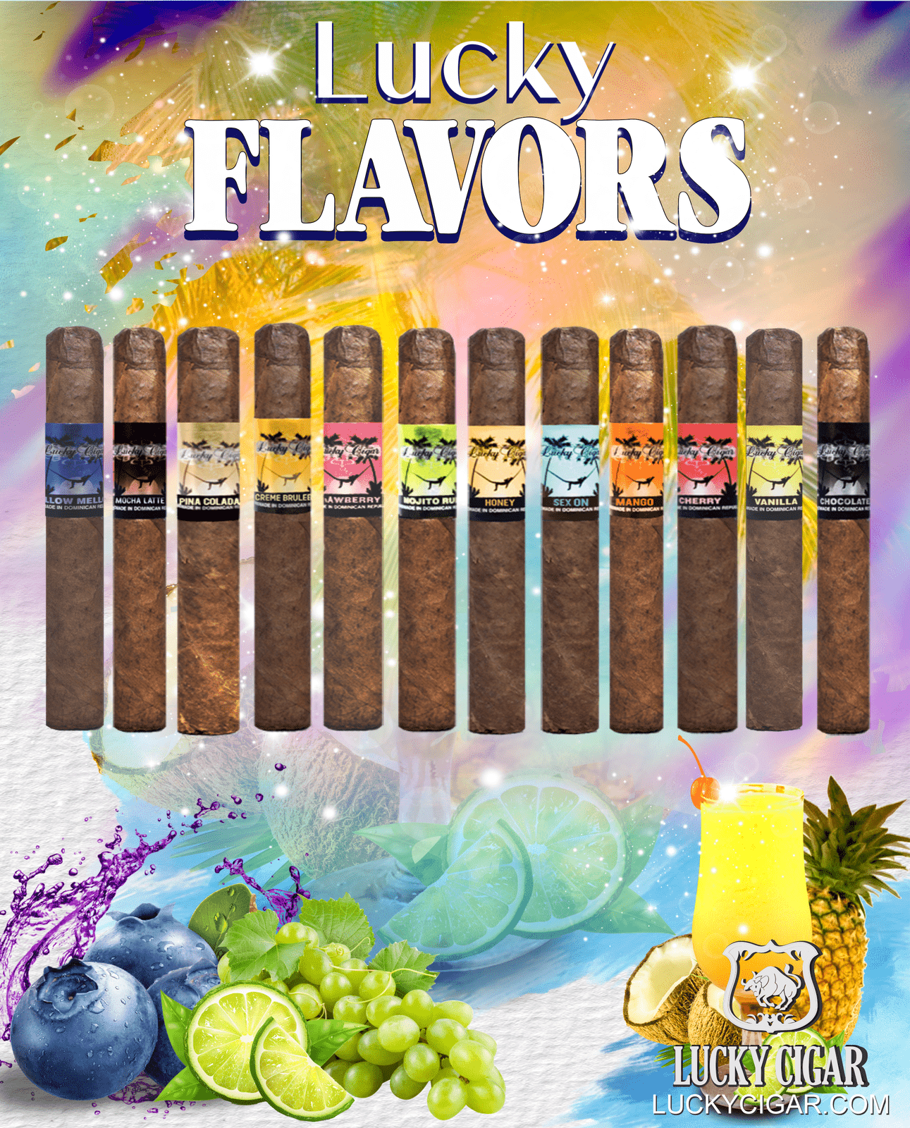 Flavored Cigars: Lucky Flavors Sampler of 12 Cigars